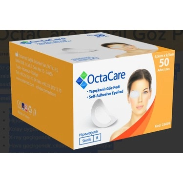 Octacare Steril Göz Pedi 6,5 cmx9,5 cm 50'li